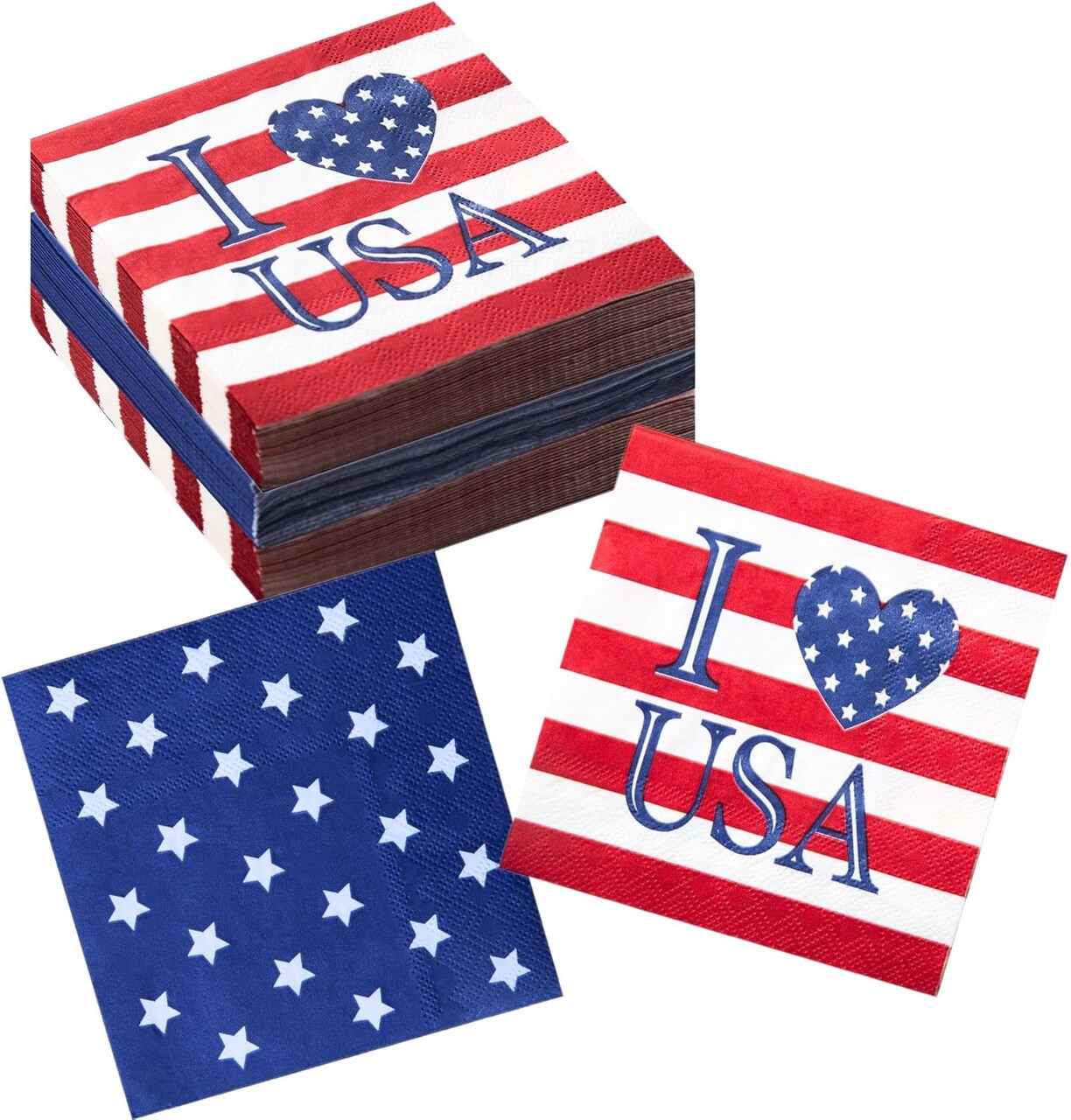 Disposable Napkins - Assorted Designs 3-ply Paper Napkins (4th of July)